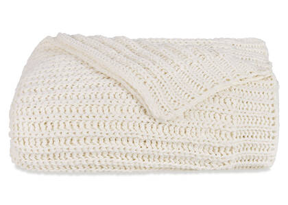 Cavendish Chenille Throw Ivory