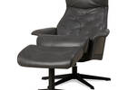 Fauteuil incl. en cuir Zeta -Sol ardoise