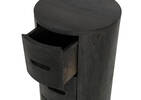 Drum 3 Drawer Pedestal -Mango Black