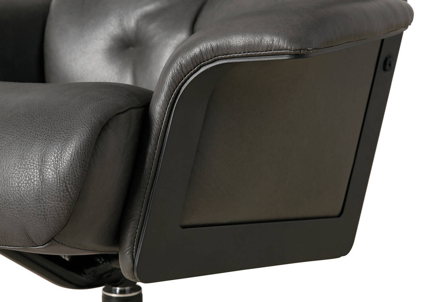 Zeta Leather Recliner w/ Otto -Sol Slate