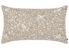 Coussin brodé en coton Ivy 14x24 sable
