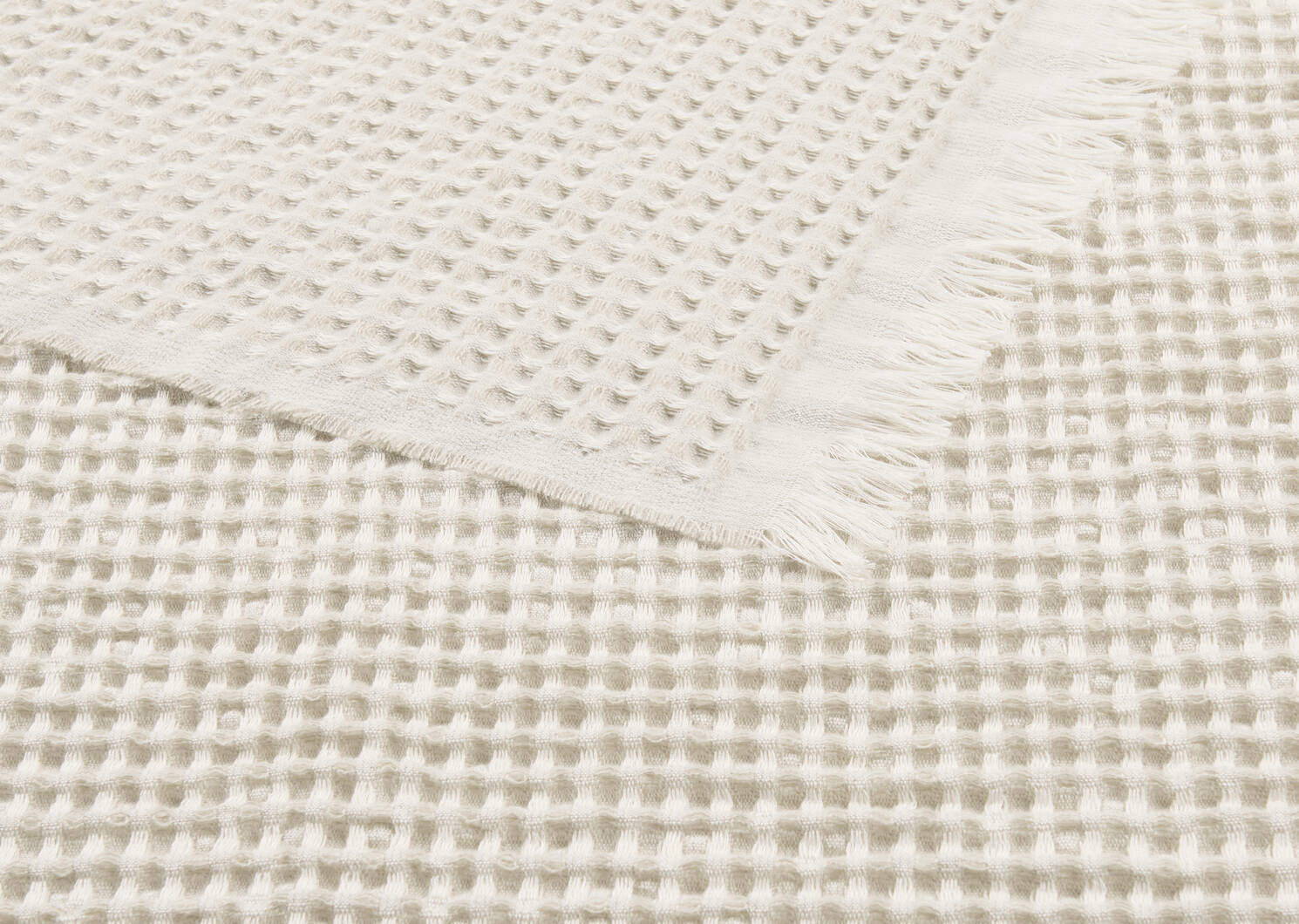 Ersilia Waffle Throw Sand/Ivory