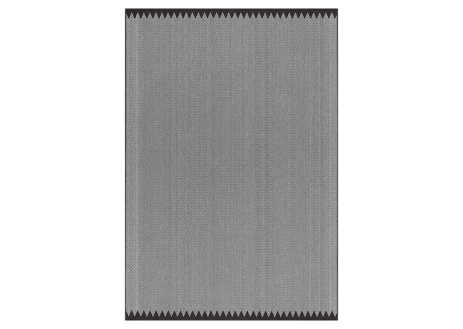 Tapis zigzag Matira 79x114 noir/ivoire