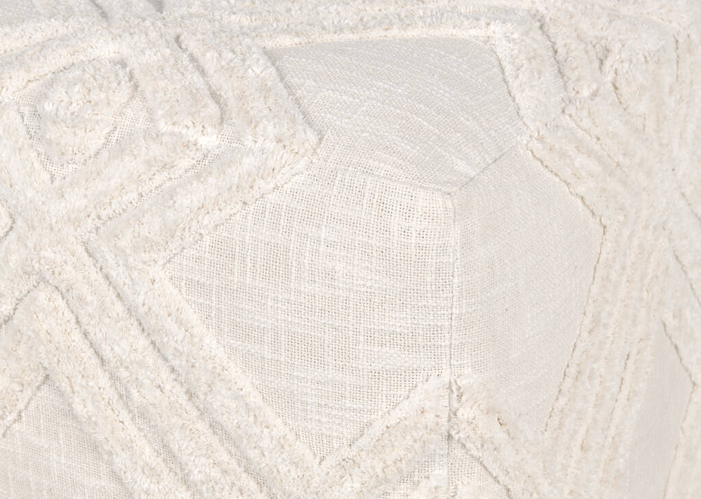 Pouf en coton Romi ivoire