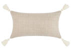 Giselle Check Pillow 12x22 Sand/Ivory