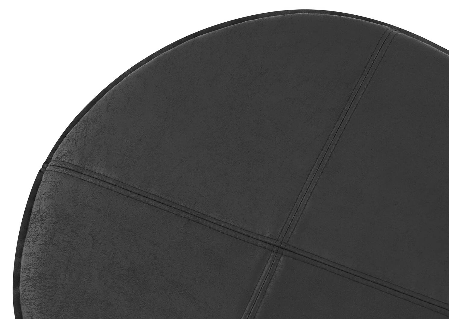 Circle Seat Cushion Faux Leather Black