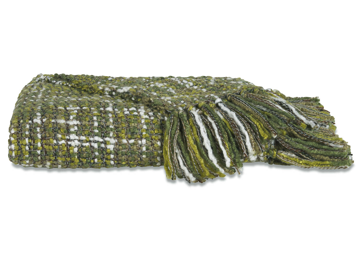 Jeté Betina olive/fougère/mousse