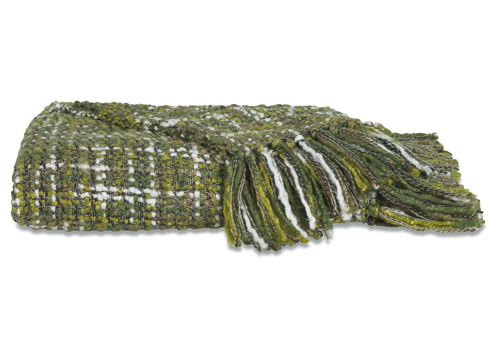 Jeté Betina olive/fougère/mousse