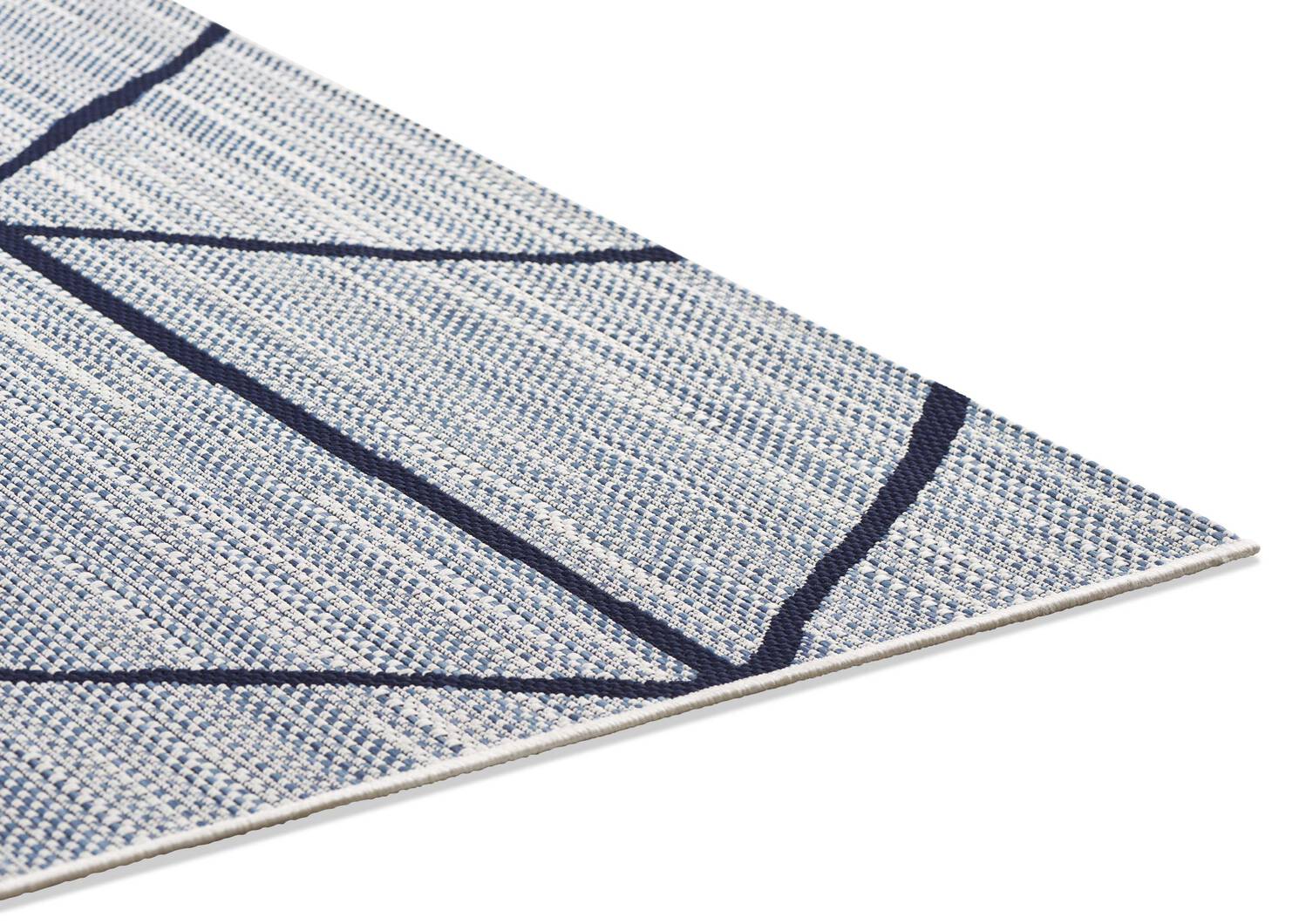 Seychelles Rug - Geo Blue/Ivory