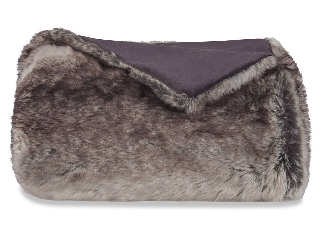 Haven Faux Fur Throw Grey Wolf