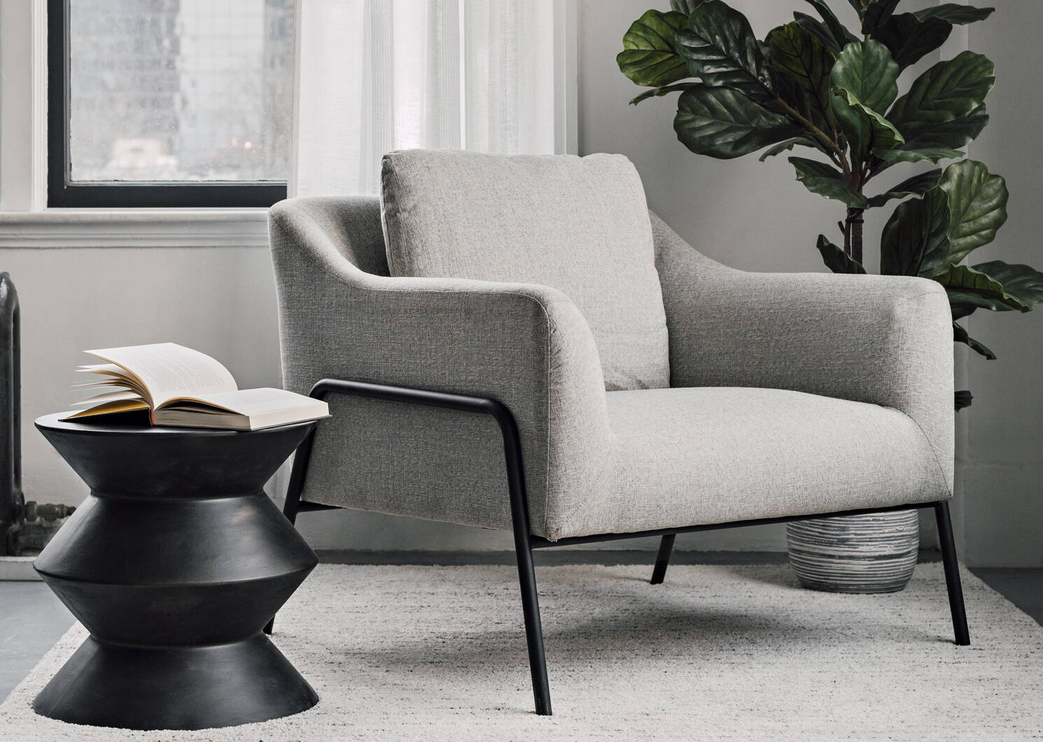 Dayan Accent Table -Peppercorn