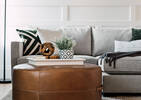 Archibald Leather Ottoman 36" -Adler Tan