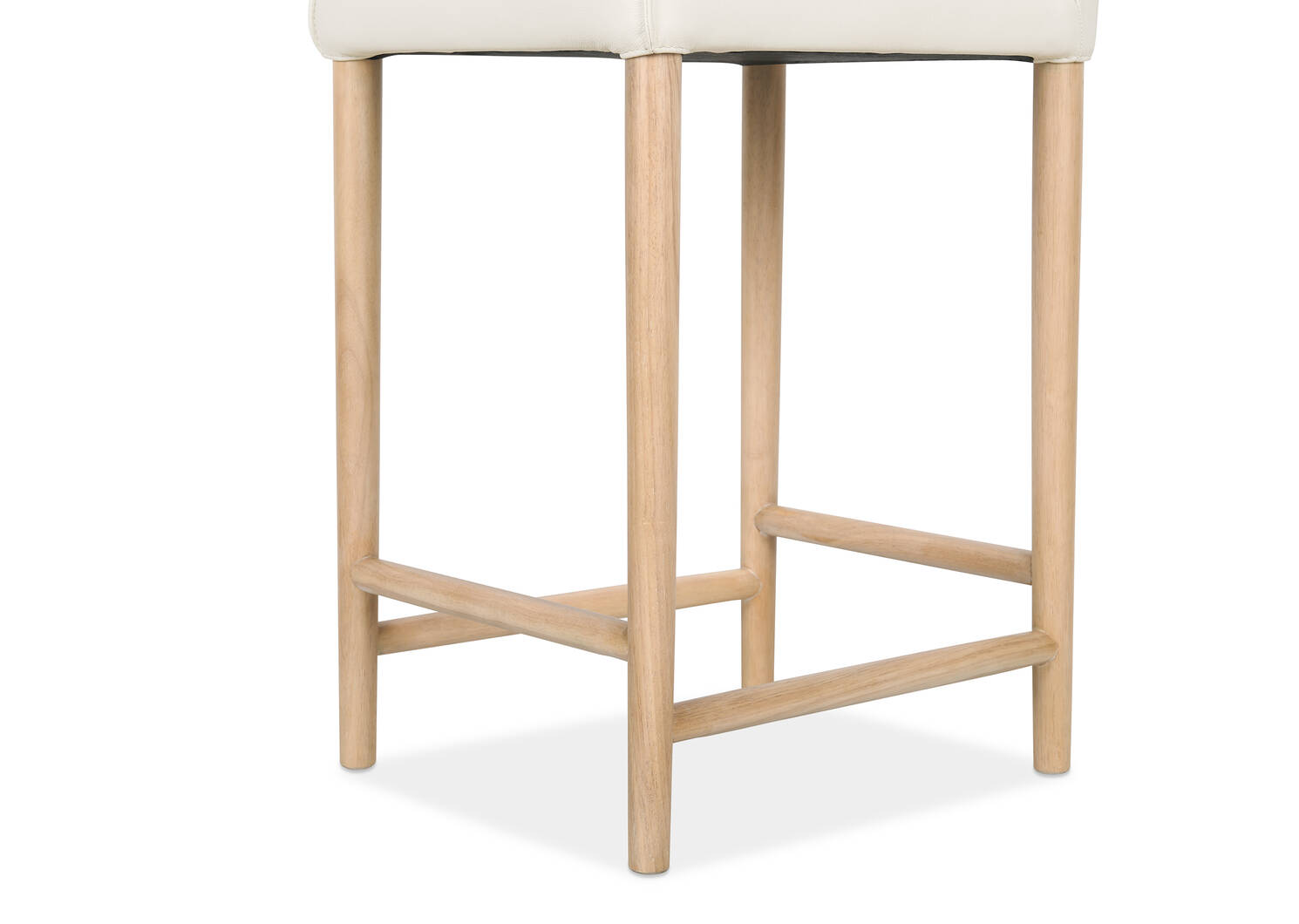 Tabouret en cuir Marciona -Forega blanc