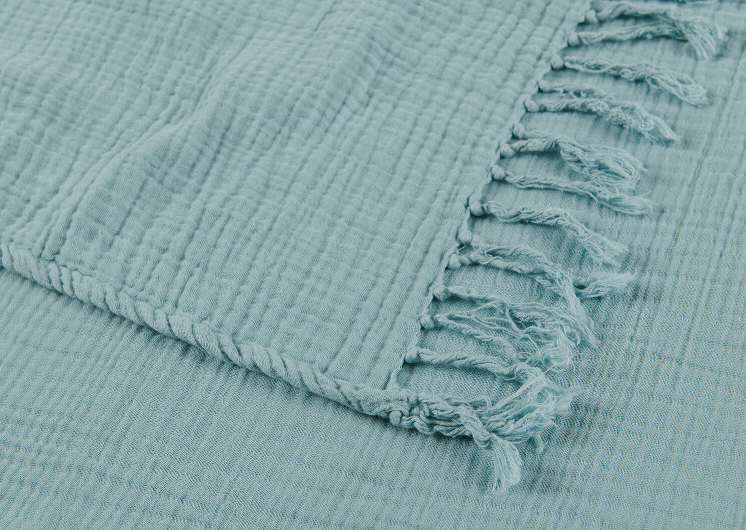Monterey Cotton Throw 50x60 Deep Aqua