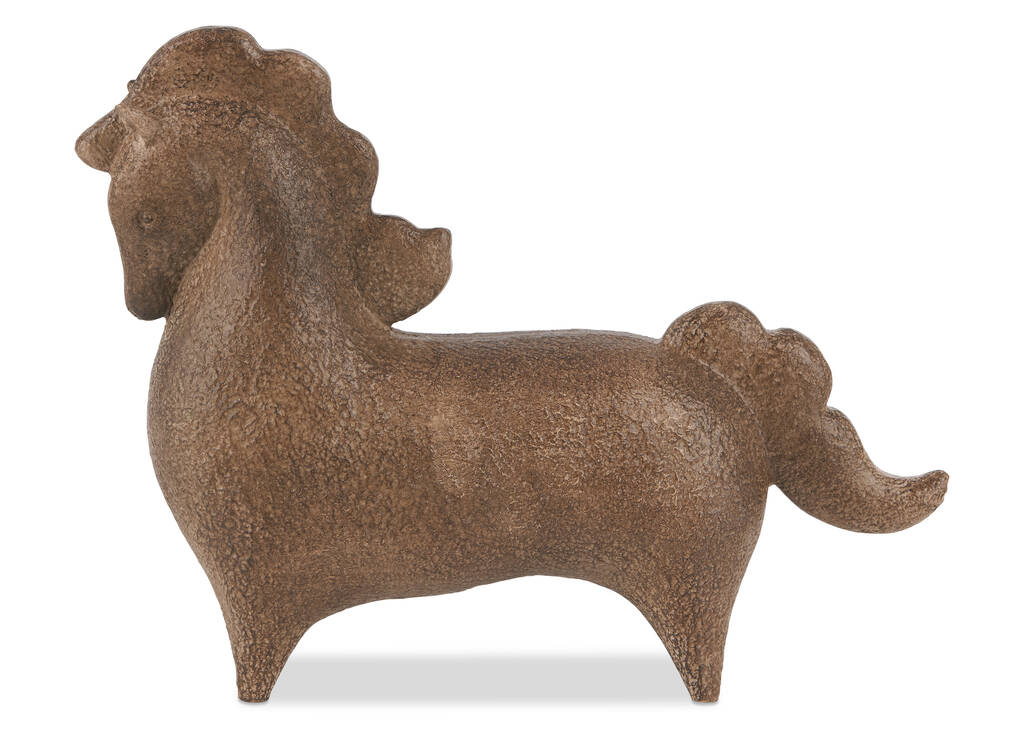 Statuette de cheval Pinto brune