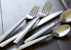 Hammered 5pc Cutlery Set Silver