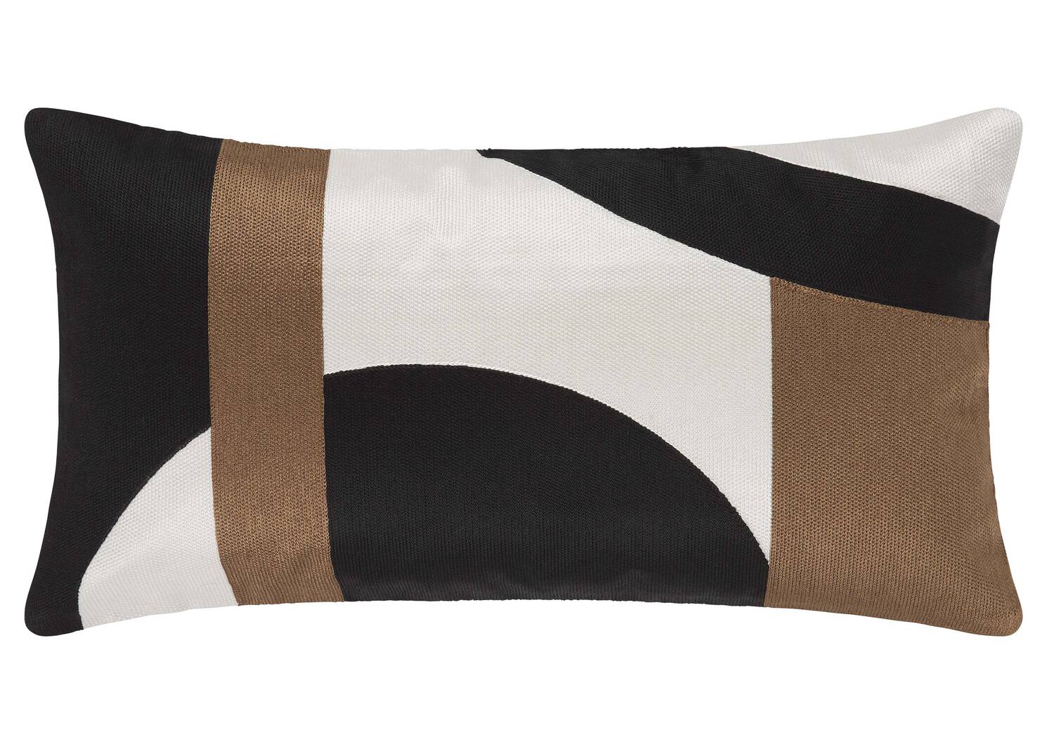 Coussin Palais 12x22 noir/ivoire/bronze