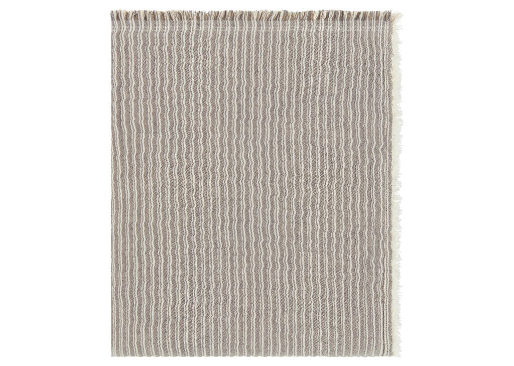 Jeté rayé Portside gris/blanc