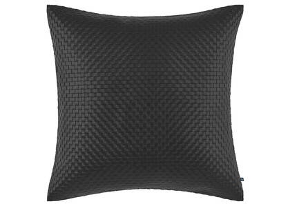 Colmar Faux Leather Pillow 20x20 Black