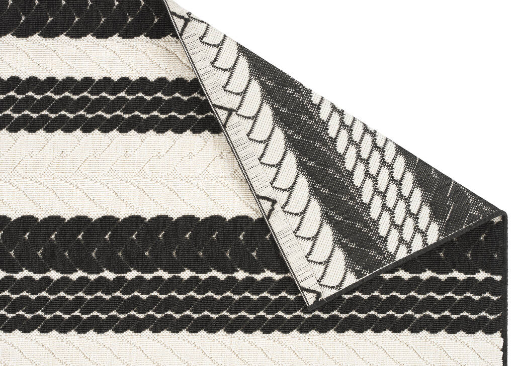 Algarve Rug - Stripe Black/Ivory