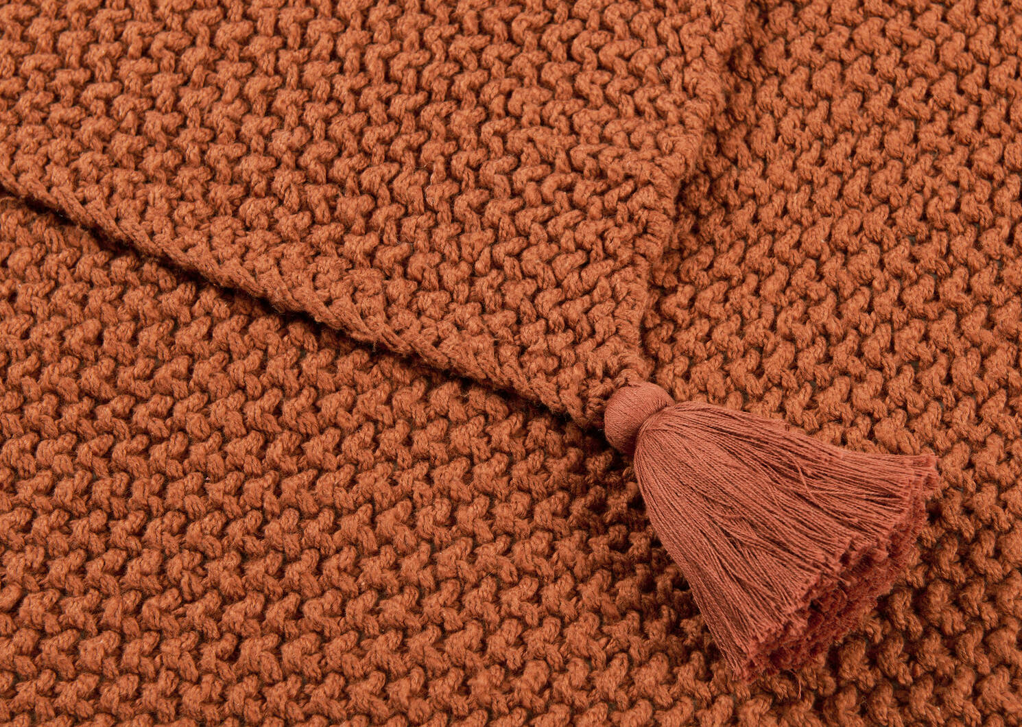 Jeté en coton Roberts cognac