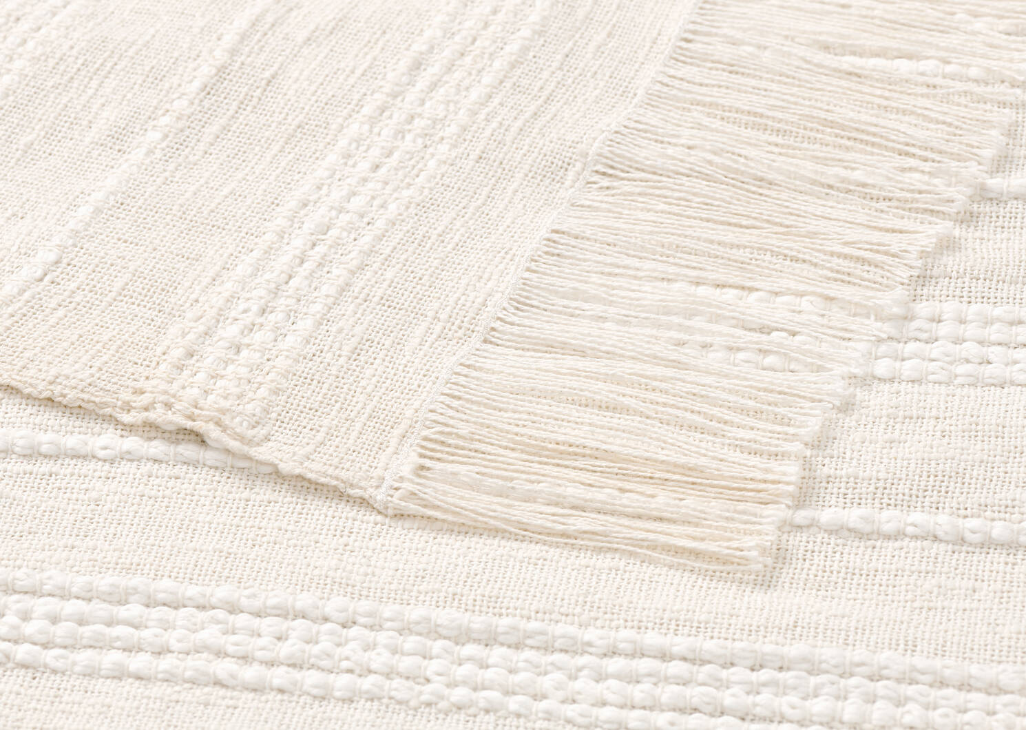 Jet&eacute; en coton Cyrus ivoire