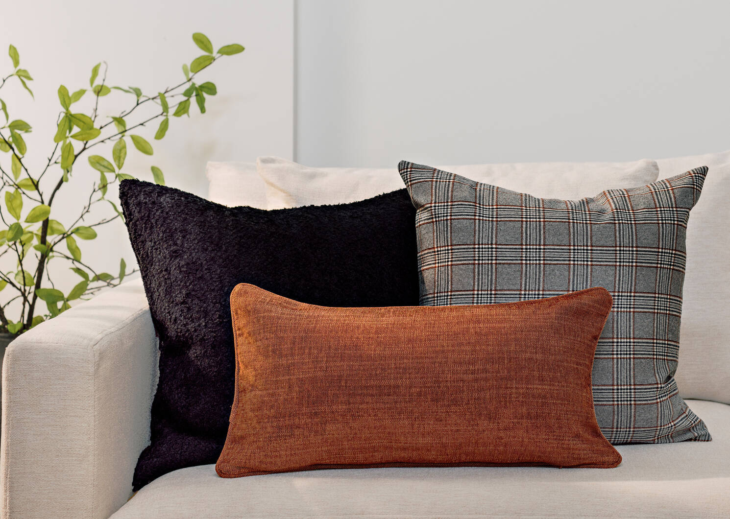 Coussin Morin 20x20 noir/tamarin