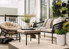 Perth Stripe Outdoor Pillow Black/Ivo