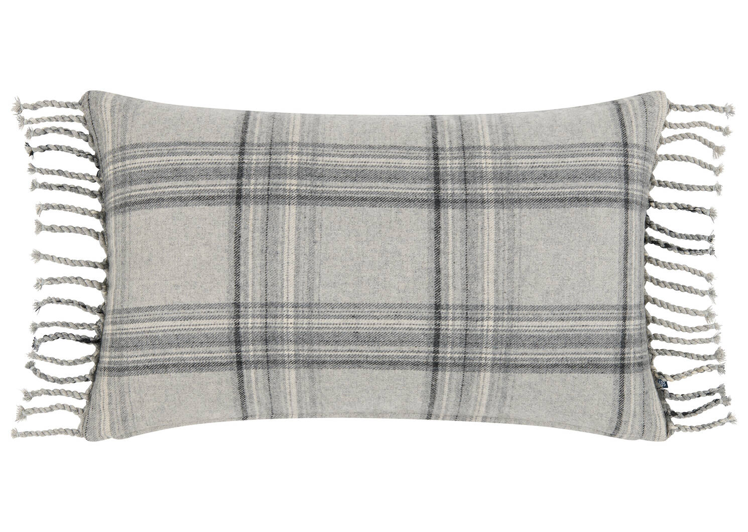 Coussin à carreaux Harling 14x24 gris
