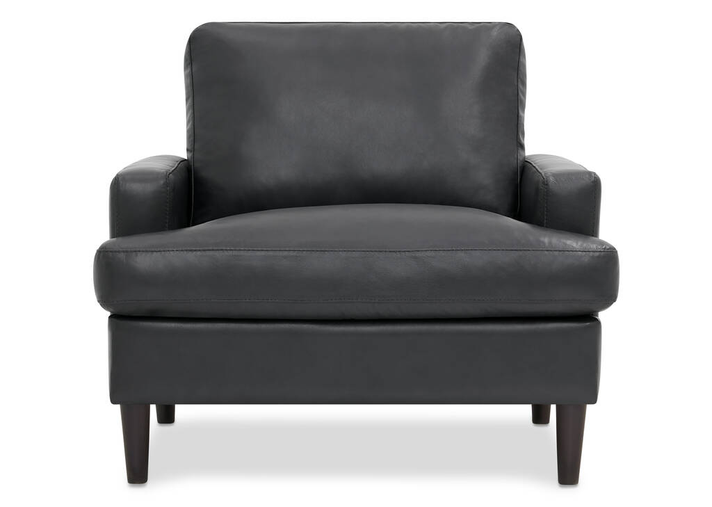 Fauteuil en cuir Savoy -Jett anthracite