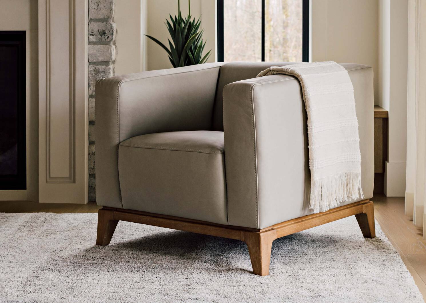 Jet&eacute; en coton Cyrus ivoire