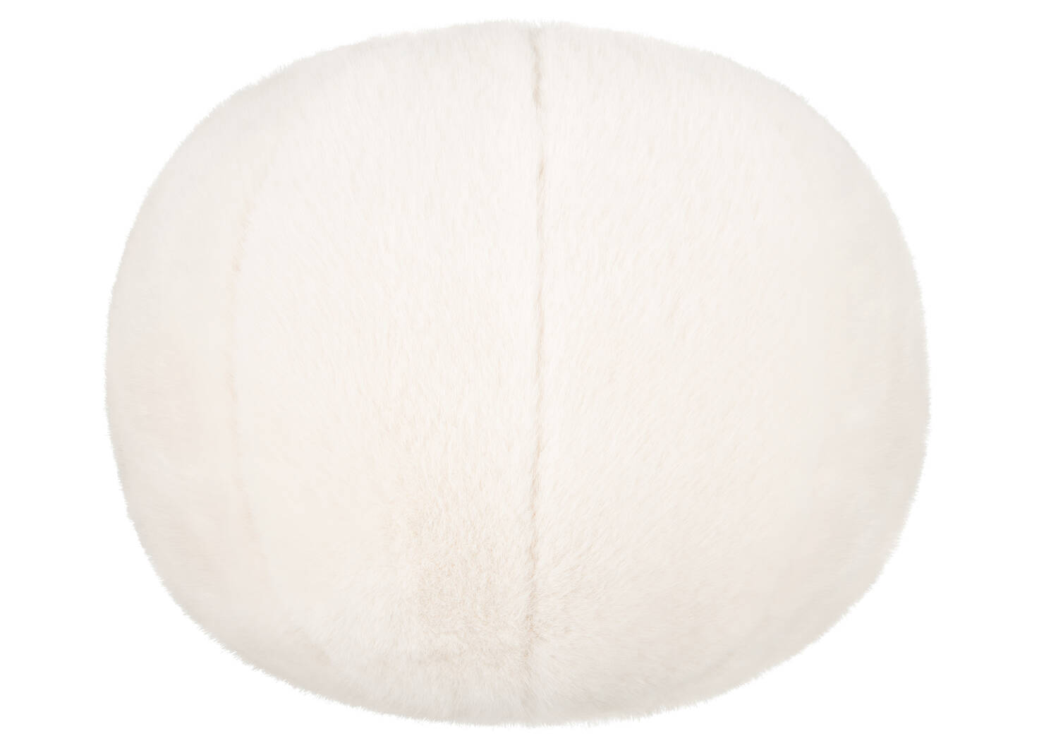 Tia Faux Fur Round Pillow Ivory