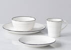 Newport 16pc Dish Set White/Black