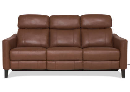 Nash Leather Reclining Sofa -Arlo Nutmeg