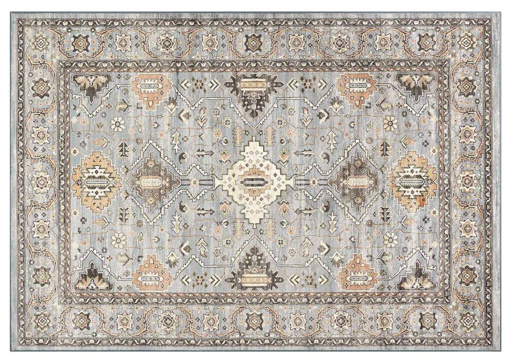 Tapis Yara 63x90 bleu/rouille