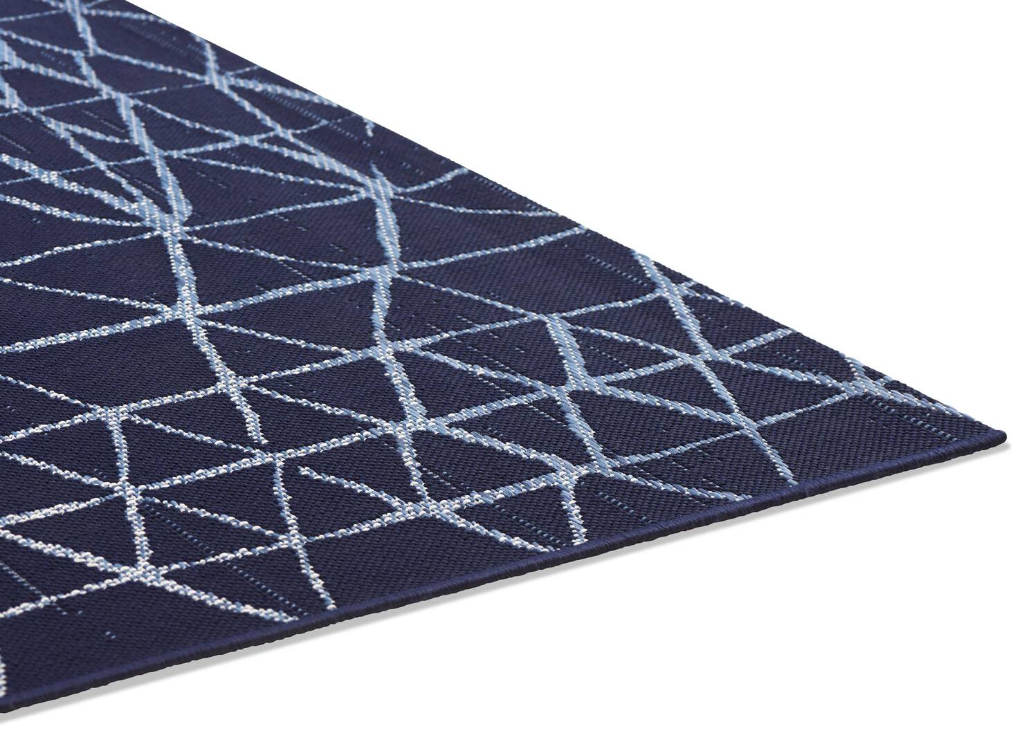 Tapis zigzag Seychelles - bleus/ivoire