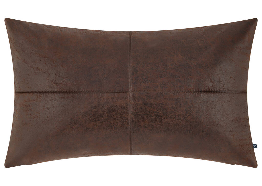 Jarvis Faux Leather Toss 14X24 Dark Brow