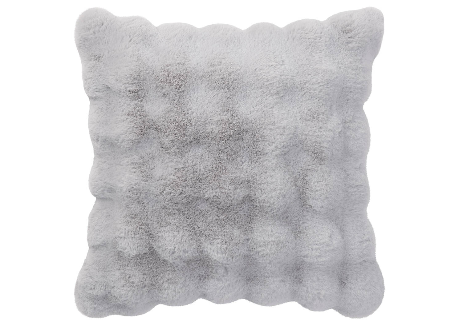 Zoey Faux Fur Pillow 24x24 Light Grey