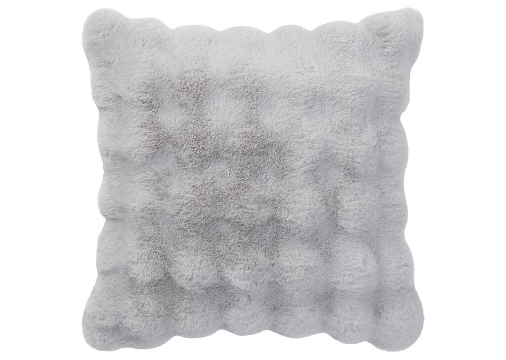 Zoey Faux Fur Pillow 24x24 Light Grey