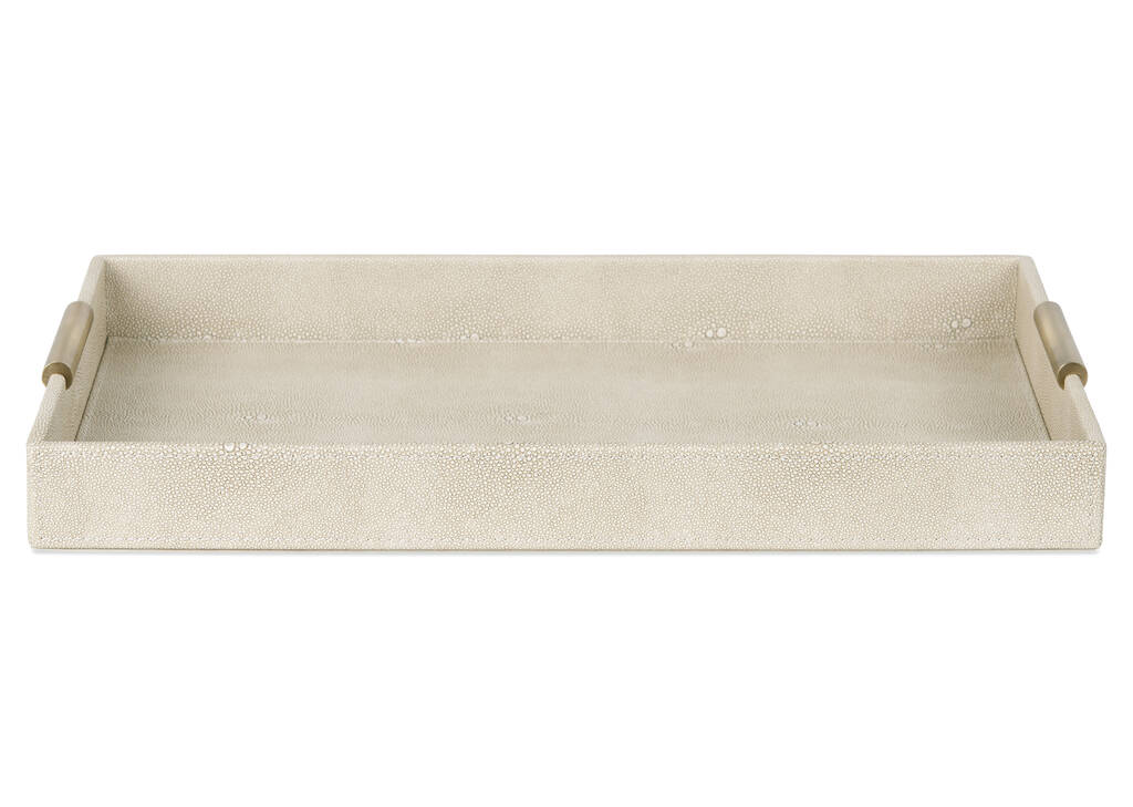 Burrell Faux Leather Tray Large Sand