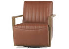 Simone Leather Swivel Chair -Ari Caramel