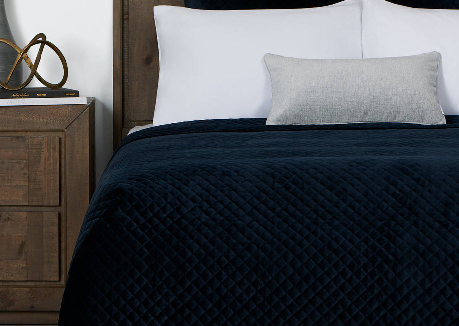 Cosmo Velvet Bedspread Midnight