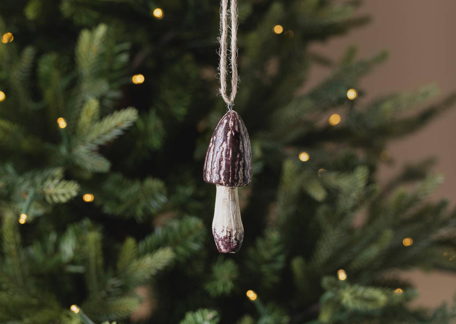 Teena Mushroom Ornament Tall Brown