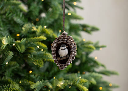 Chickadee Pinecone Ornament