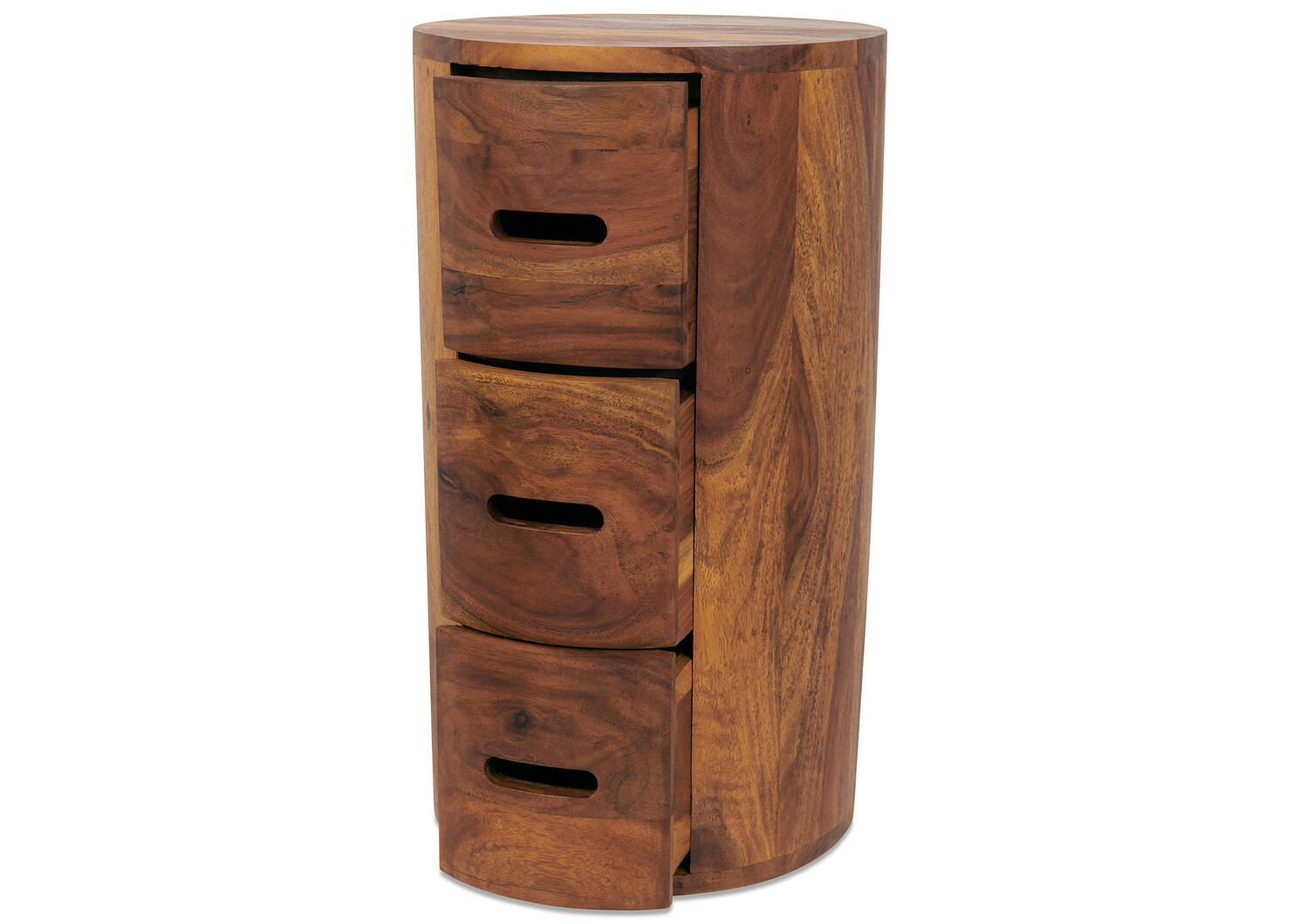 Drum 3 Drawer Pedestal -Sheesham Copper