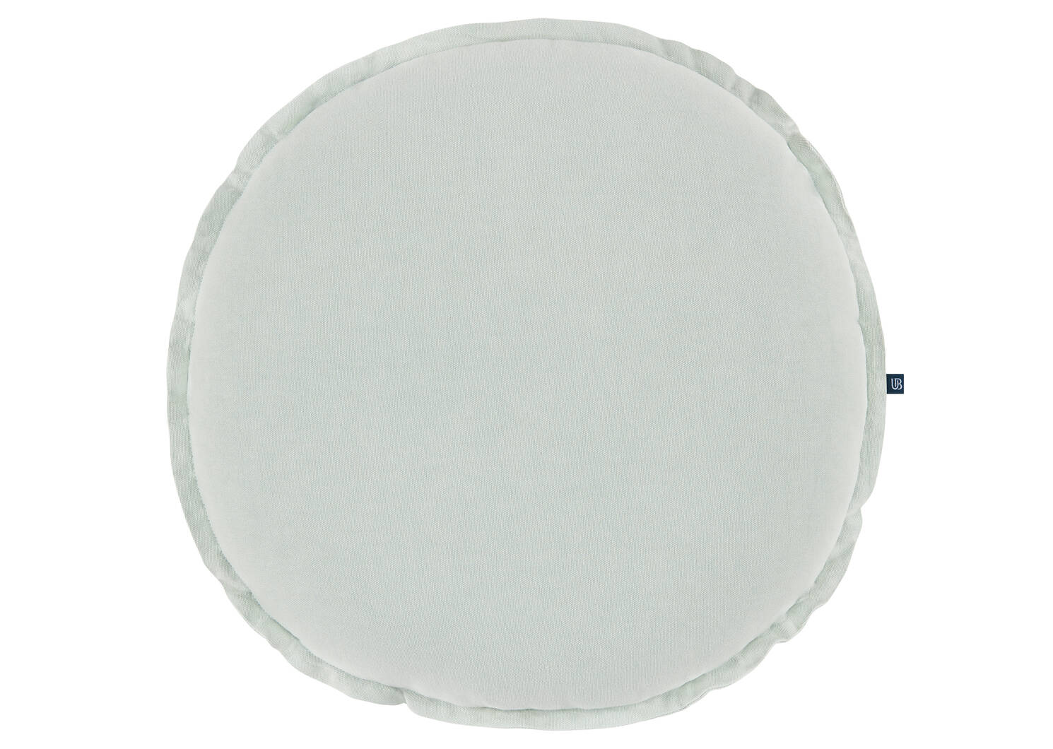 Coussin rond en coton Faria bleu glacé