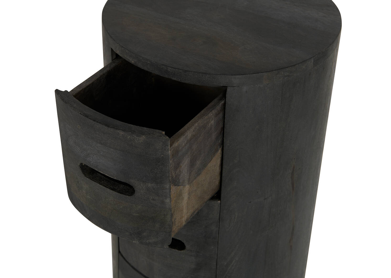 Drum 4 Drawer Pedestal -Mango Black