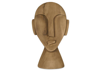 Déco masque en bois sculpté Louka