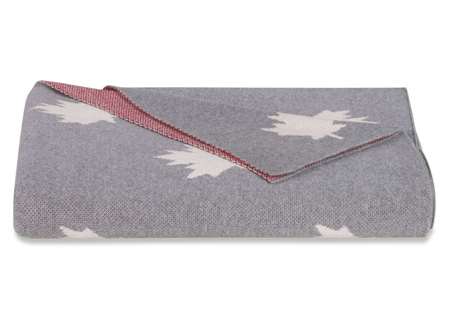 National Leaf Throw Grey/Natural/Red