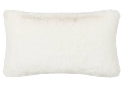 Cate Faux Fur Pillow 14x24 Ivory